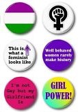 6 feministische buttons