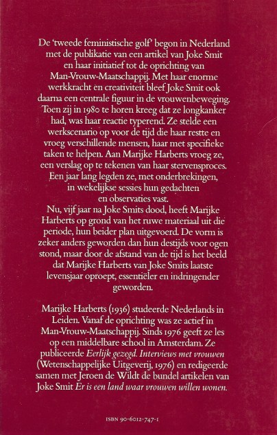 Afscheid van Joke Smit achterflap